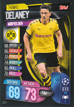 Thomas Delaney Borussia Dortmund 2019/20 Topps Match Attax CL #DOR14